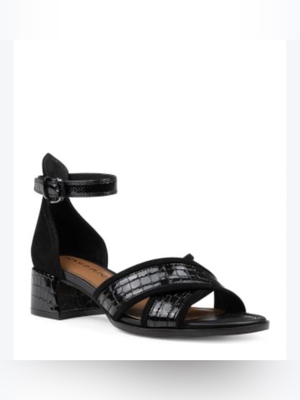 Donald Pliner Black Ankle-Strap Block Heel Sandals